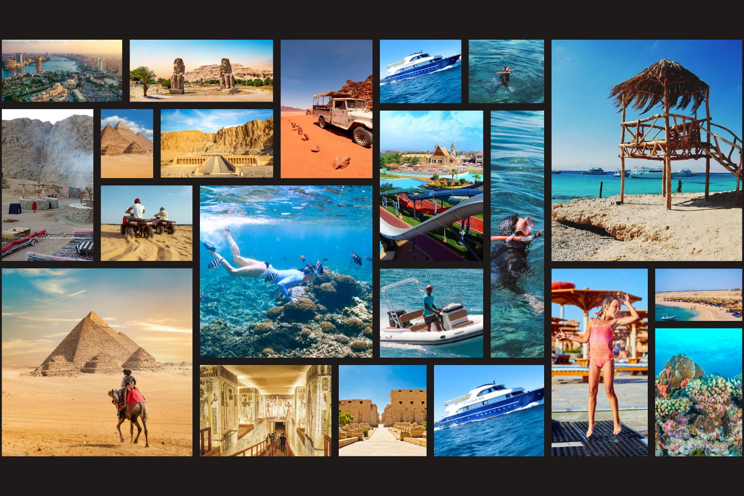 Hurghada : Forfait 5 circuits - Safari, excursion sur l'île, parc aquatique, Louxor, Le Caire