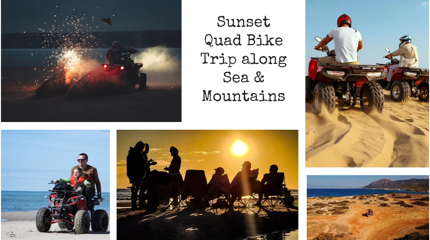 Quad al tramonto lungo il mare e le montagne