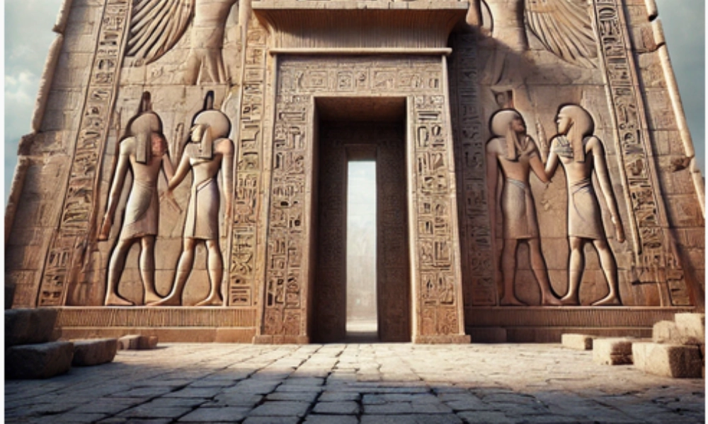 edfu temple gate view